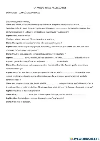 LA MODE et LES ACCESSOIRES B1