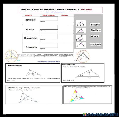 Pontos notáveis dos triângulos
