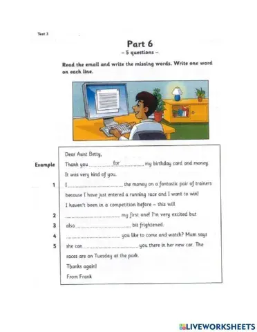 Flyers 3 Test 3 R&W part 6-7