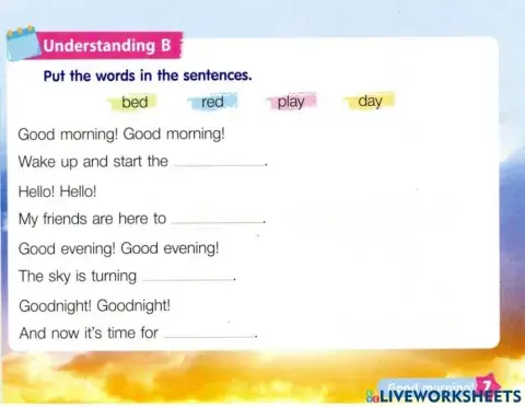 Reading:put the words in the sentences1