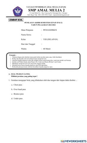 Remed PAT PJOK  KLS 8