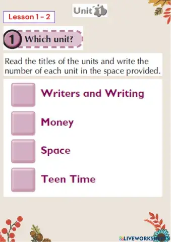 Grade 9  S 1 Unit 1 Lessons 1 - 2 Pages 2 -3