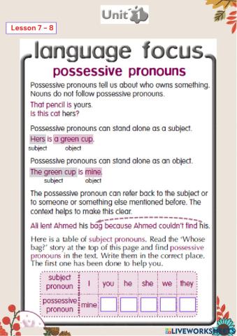 Grade 9 S 1 Unit 1 Lessons 7 - 8 SB. Pages 6 -7