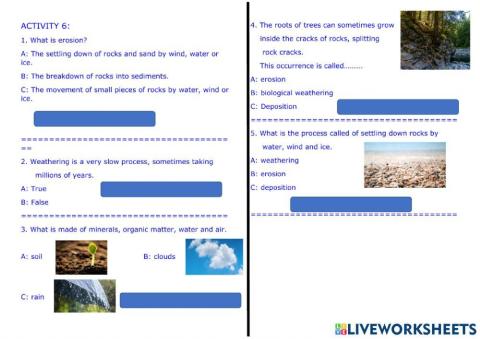 Weathering, erosion and deposition