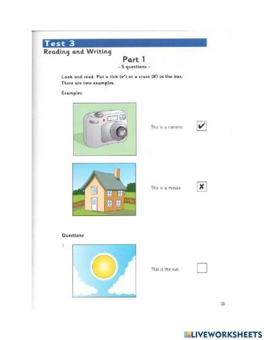 Starters - Test 3 - Book 7 - Reading and Writing