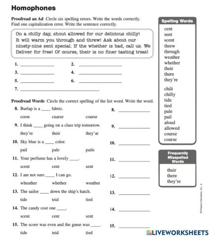 Homophones