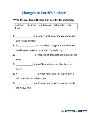 Changes of Earth's Surface