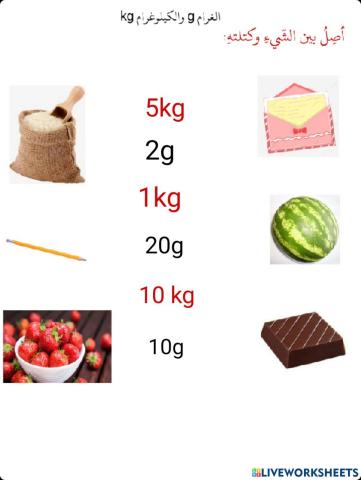 الغرام والكيلو غرام