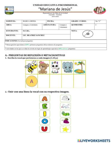 Evaluacion lengua y literatura