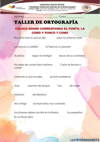 Taller de ortografia