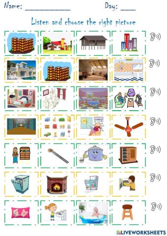 English 6 - Unit 2 - My home - Vocabulary - Listening 2