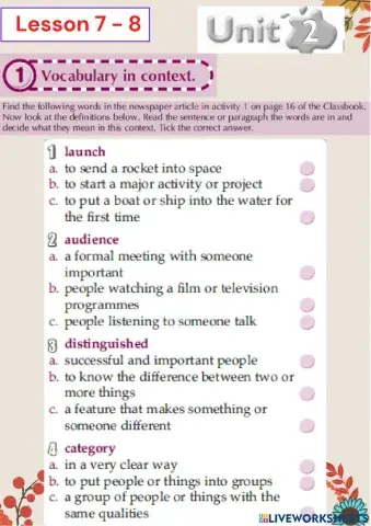 Grade 9 S 1Unit 2 Lessons 7 - 8 SB Pages 18 -19