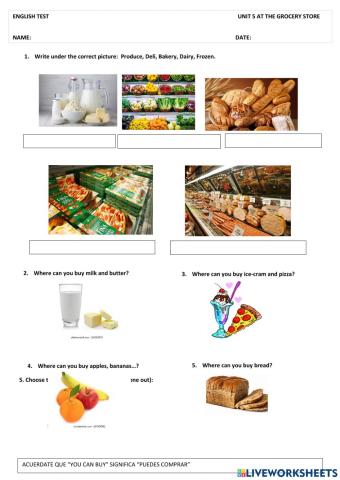 At the Grocery Store easy level