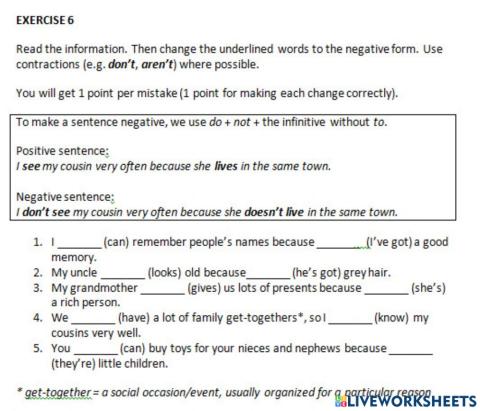 IE1, unit 1, Grammar and Vocabulary, Exercise 6