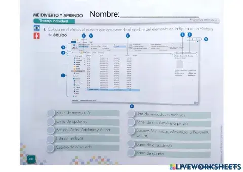 Hojas de trabajo interactivas
