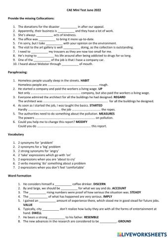 CAE Mini Test June 2022
