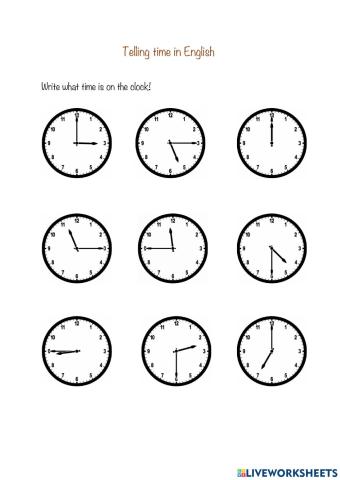Telling time in English