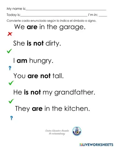 Afirmative, negative and questions