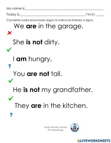 Afirmative, negative and questions