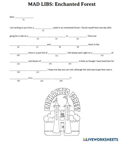 Mad Libs Enchanted Forest