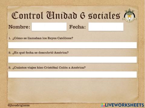 Control U.6 sociales 5º