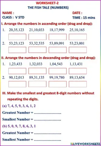 The fish Tale - Worksheet 2