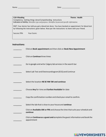 Reading Instructions