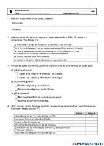 La Edad Moderna en España