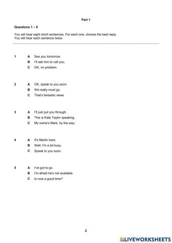 Unit 9 progress test b1 b