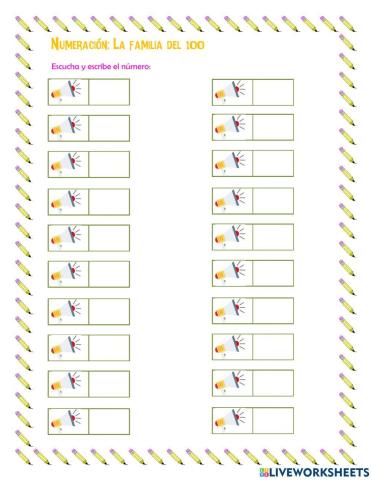 Numeración: La familia del 100