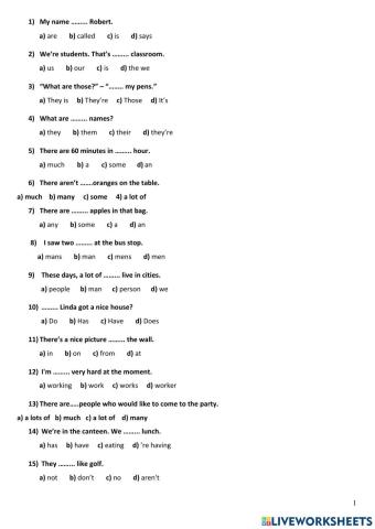 Diagnostic test A1 A2