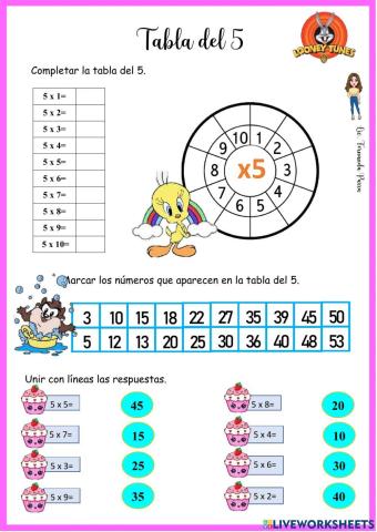 Tabla del 5