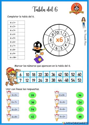 Tabla del 6