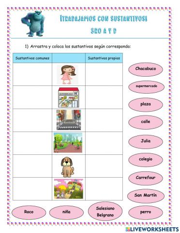 Sustantivos propios y comunes
