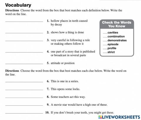 Vocabulary Stormi Giovanni