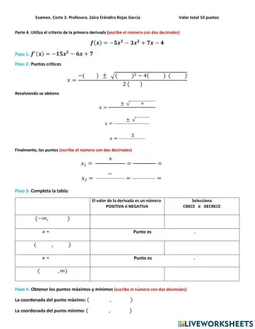 Criterio de la primera derivada