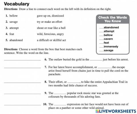 Vocabulary The Skunk Ladder