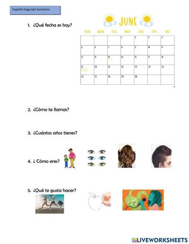 Spanish Second Semester Review