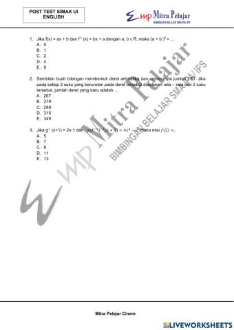 Post test simak ui mat ipa