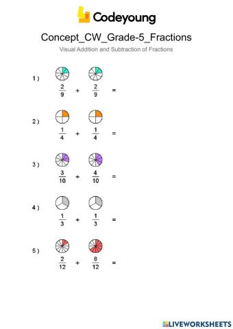 Concept-CW-Visual Addition and Subtraction of Fractions