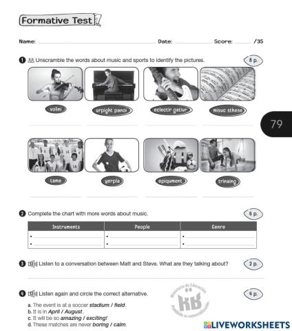Evaluación Ingles II