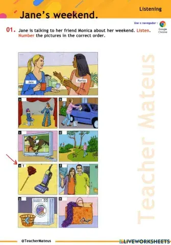 PAST SIMPLE - Jane's weekend. - Listening