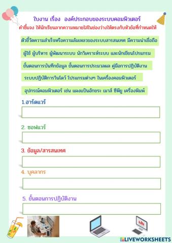 องค์ประกอบของระบบคอมพิวเตอร์