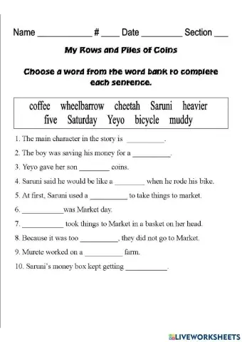 My Rows and Piles of Coins