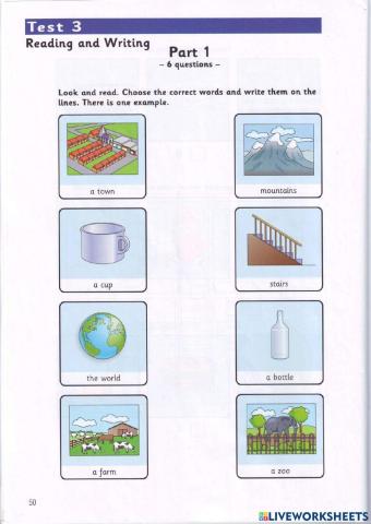 Movers - Test 3.1 - Book 1 - Reading + Writing