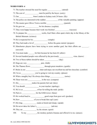 Word formation MLH 4