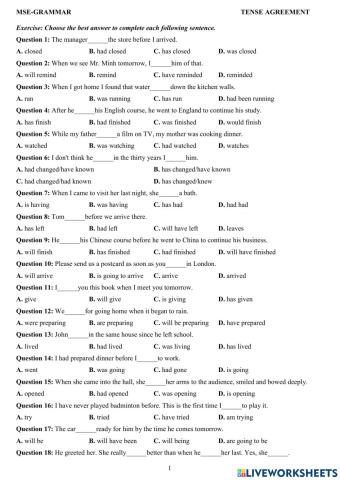 Theme- tense agreement