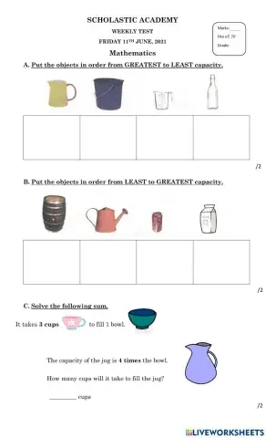 Weekly Test thematics