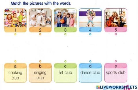 Match the pictures with the words.