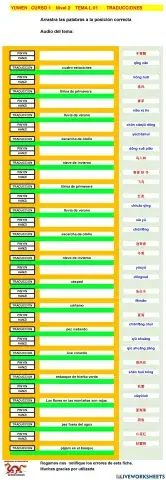 Chino mandarin primaria (YUWEN), tema L01 H-P